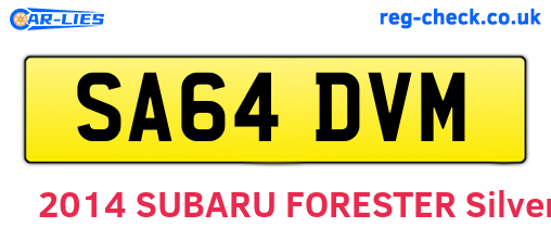 SA64DVM are the vehicle registration plates.