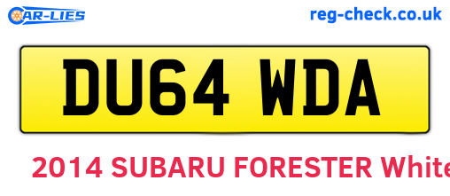 DU64WDA are the vehicle registration plates.