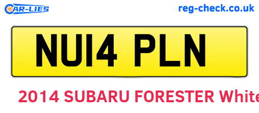 NU14PLN are the vehicle registration plates.