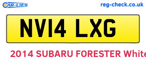 NV14LXG are the vehicle registration plates.