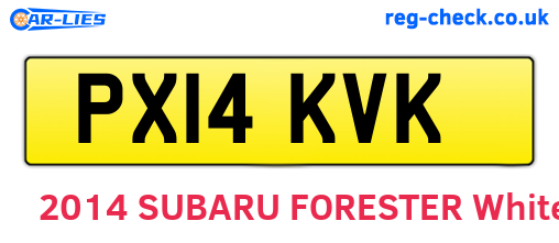 PX14KVK are the vehicle registration plates.