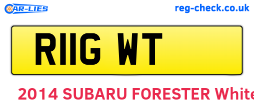 R11GWT are the vehicle registration plates.