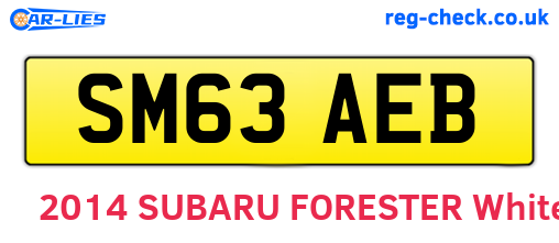 SM63AEB are the vehicle registration plates.