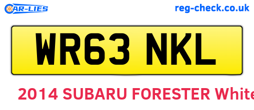 WR63NKL are the vehicle registration plates.