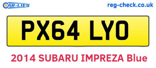 PX64LYO are the vehicle registration plates.
