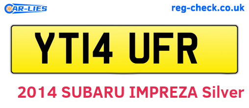 YT14UFR are the vehicle registration plates.