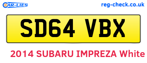SD64VBX are the vehicle registration plates.