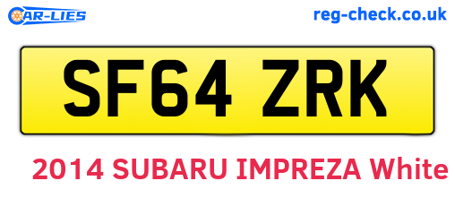 SF64ZRK are the vehicle registration plates.
