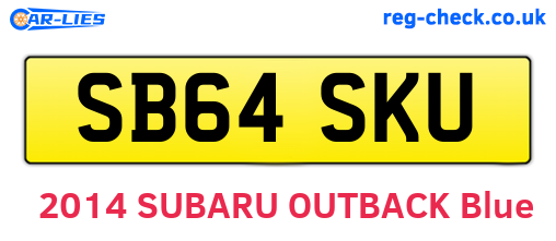 SB64SKU are the vehicle registration plates.
