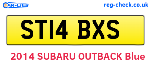 ST14BXS are the vehicle registration plates.