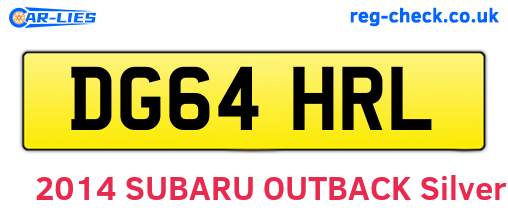 DG64HRL are the vehicle registration plates.