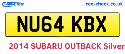 NU64KBX are the vehicle registration plates.