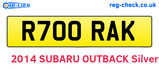 R700RAK are the vehicle registration plates.