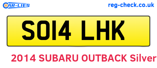 SO14LHK are the vehicle registration plates.