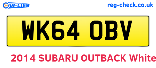 WK64OBV are the vehicle registration plates.