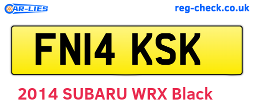 FN14KSK are the vehicle registration plates.