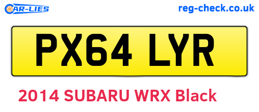 PX64LYR are the vehicle registration plates.