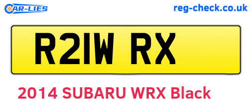 R21WRX are the vehicle registration plates.