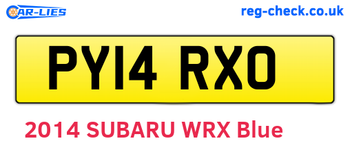 PY14RXO are the vehicle registration plates.