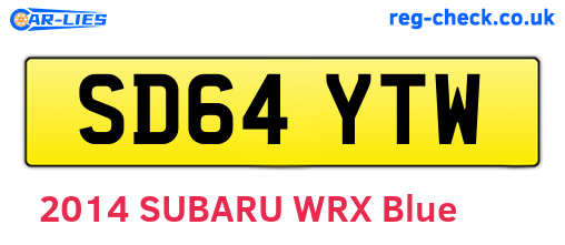 SD64YTW are the vehicle registration plates.