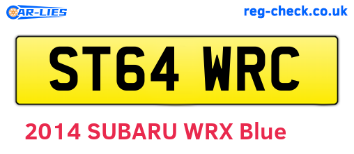 ST64WRC are the vehicle registration plates.