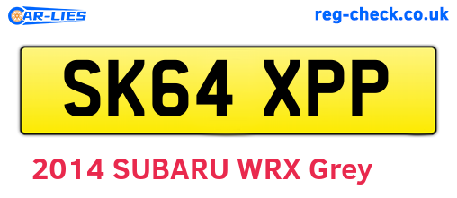 SK64XPP are the vehicle registration plates.