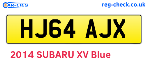 HJ64AJX are the vehicle registration plates.