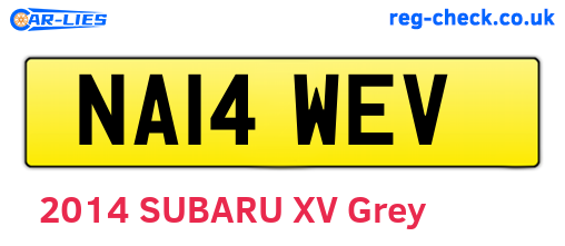 NA14WEV are the vehicle registration plates.