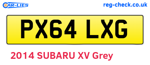 PX64LXG are the vehicle registration plates.