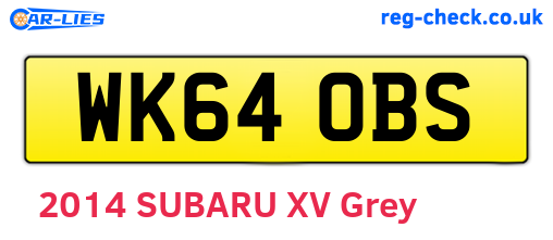 WK64OBS are the vehicle registration plates.