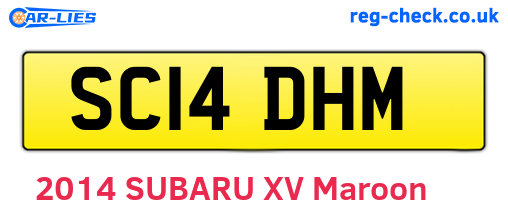 SC14DHM are the vehicle registration plates.