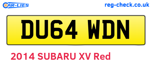 DU64WDN are the vehicle registration plates.
