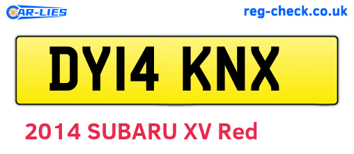 DY14KNX are the vehicle registration plates.
