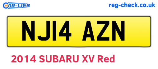 NJ14AZN are the vehicle registration plates.