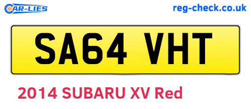 SA64VHT are the vehicle registration plates.