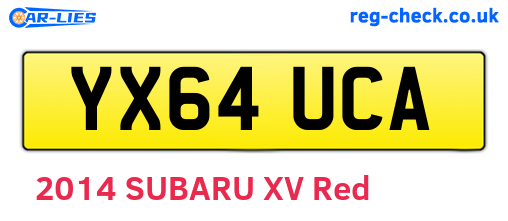 YX64UCA are the vehicle registration plates.