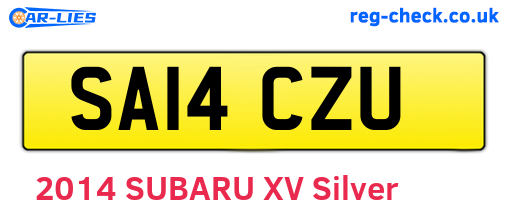 SA14CZU are the vehicle registration plates.