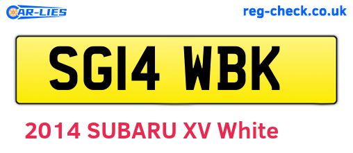 SG14WBK are the vehicle registration plates.