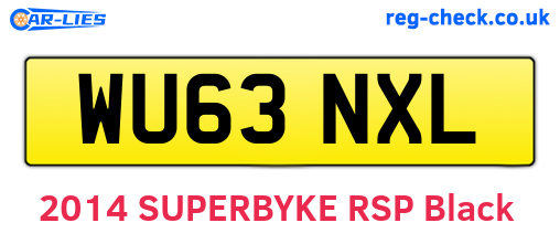WU63NXL are the vehicle registration plates.
