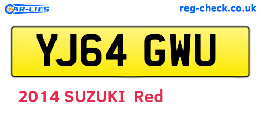 YJ64GWU are the vehicle registration plates.