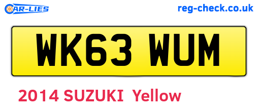 WK63WUM are the vehicle registration plates.