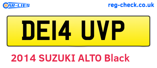 DE14UVP are the vehicle registration plates.