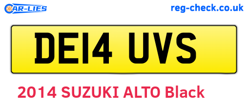 DE14UVS are the vehicle registration plates.