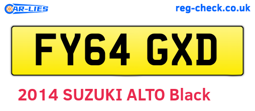 FY64GXD are the vehicle registration plates.