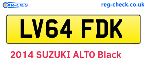 LV64FDK are the vehicle registration plates.