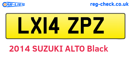 LX14ZPZ are the vehicle registration plates.