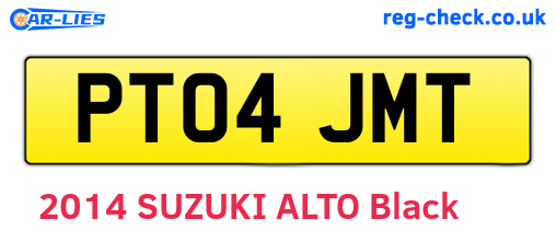 PT04JMT are the vehicle registration plates.