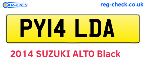 PY14LDA are the vehicle registration plates.