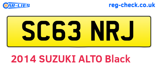 SC63NRJ are the vehicle registration plates.