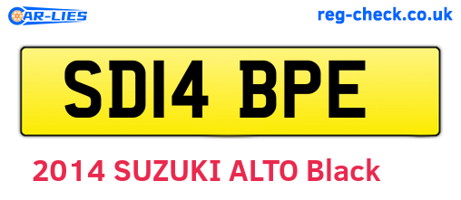 SD14BPE are the vehicle registration plates.